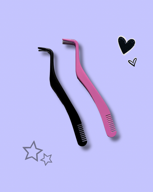 Angled application tweezers