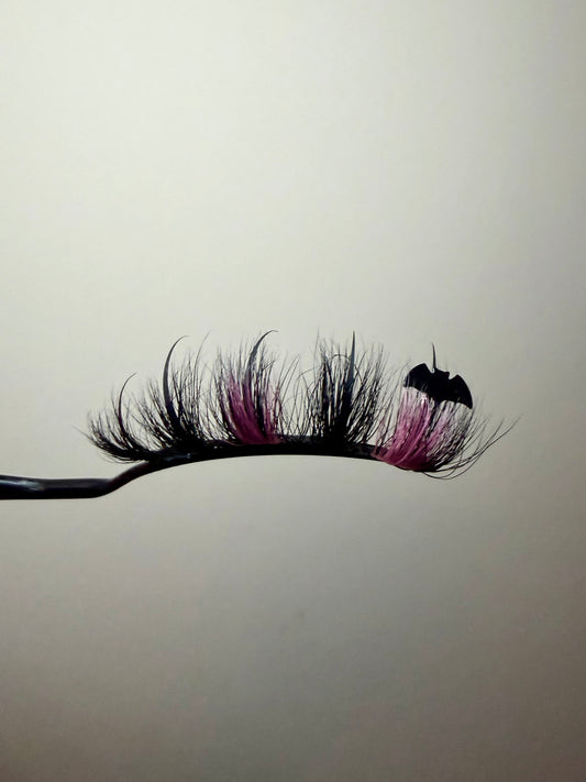 Pastel Goth With Bat Custom Strip Lash